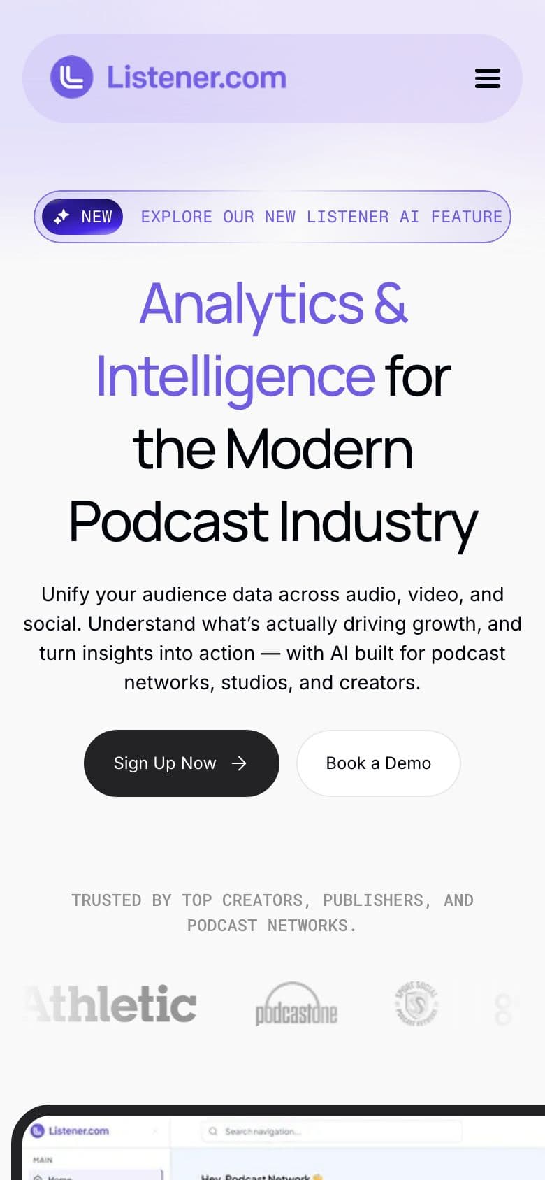 Listener mobile site