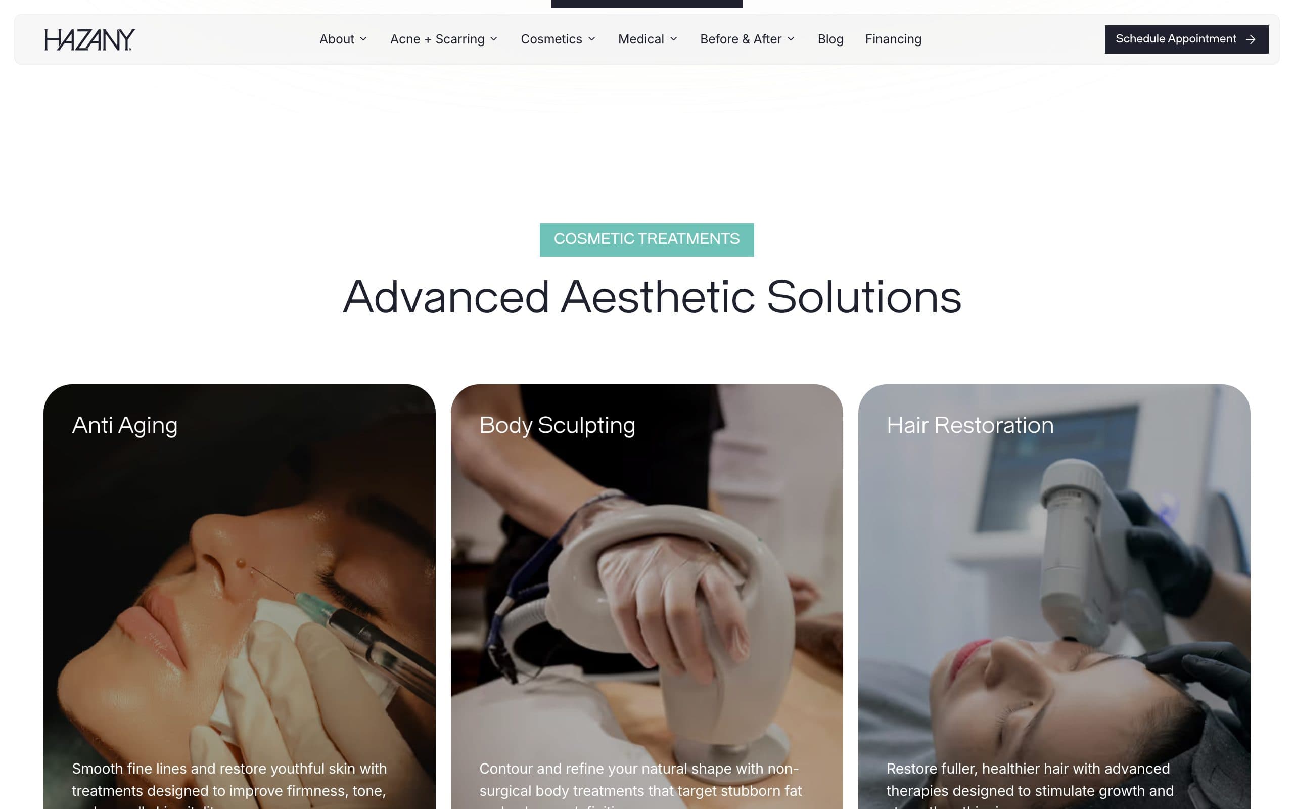 Hazany Dermatology - visual anchor for "Deep vertical experience"