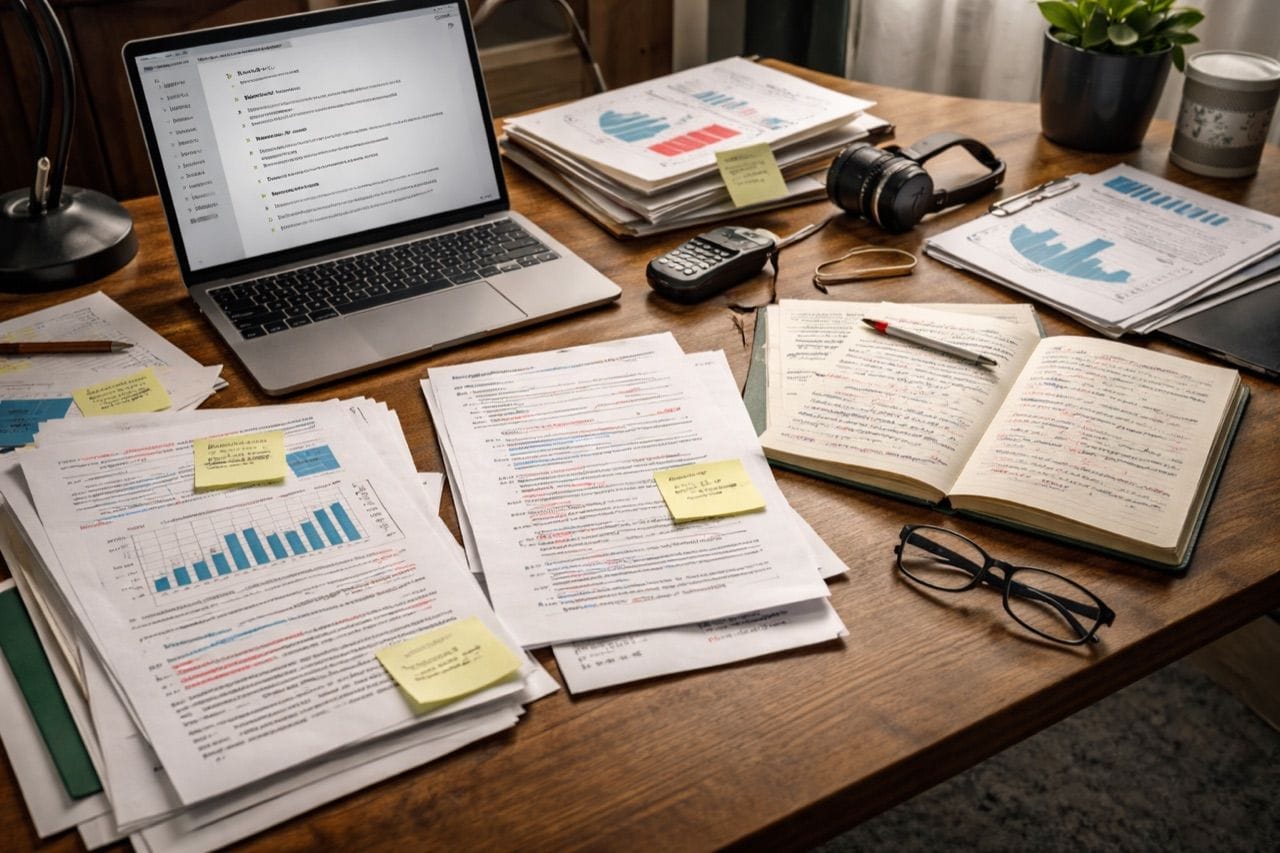 How do ghostwriters research complex industry reports?