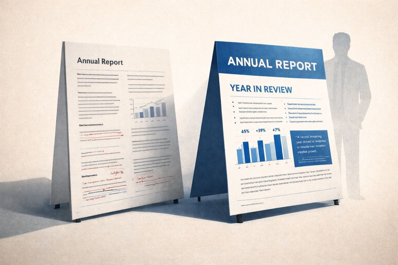 Can a ghostwriter improve the impact of a company annual report?