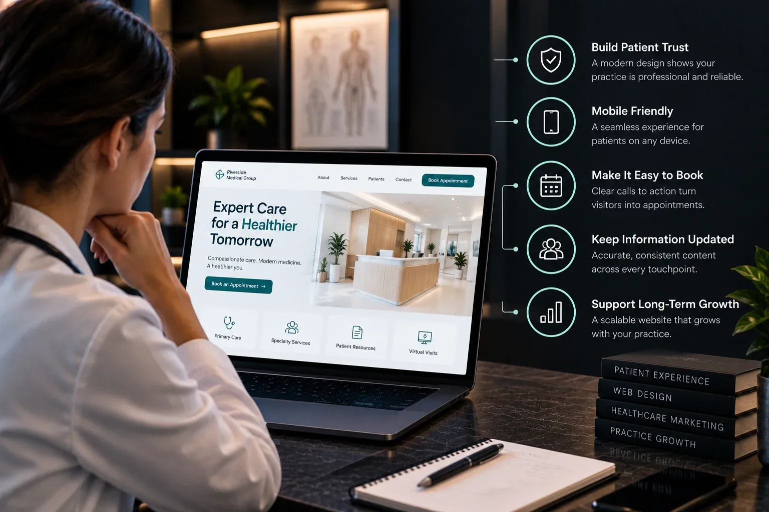 medical practice website redesign improving patient trust mobile booking and practice growth