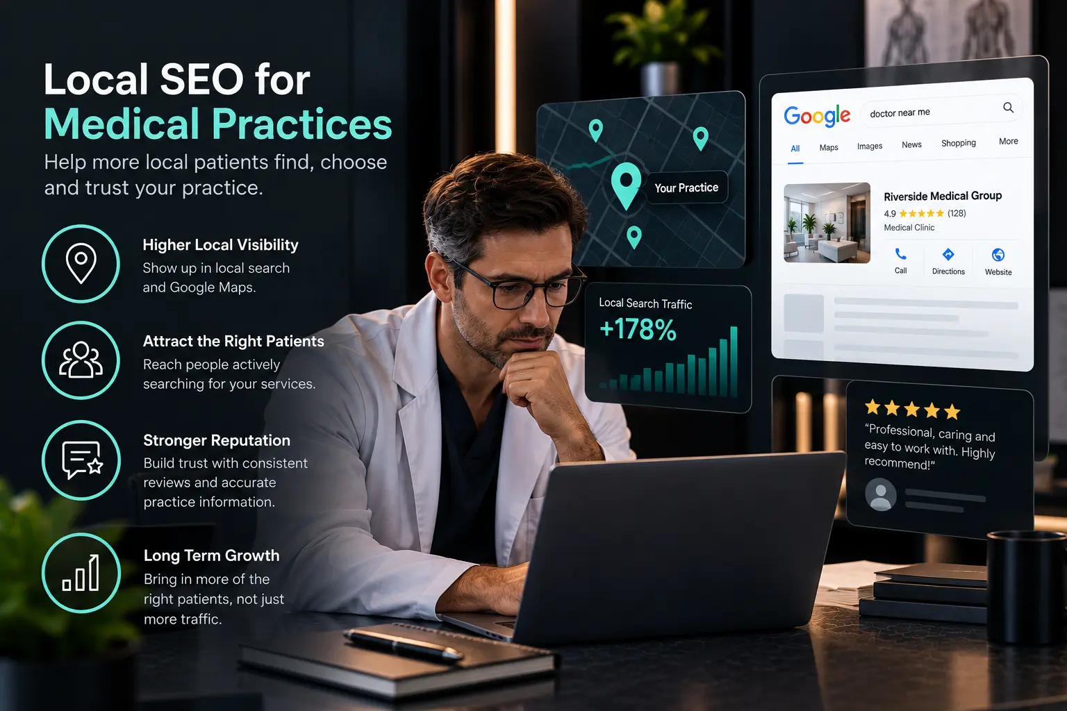 local seo for medical practices showing doctor google search visibility