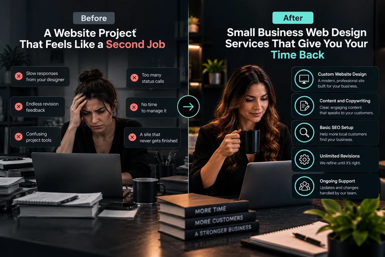 small business web design services before and after
