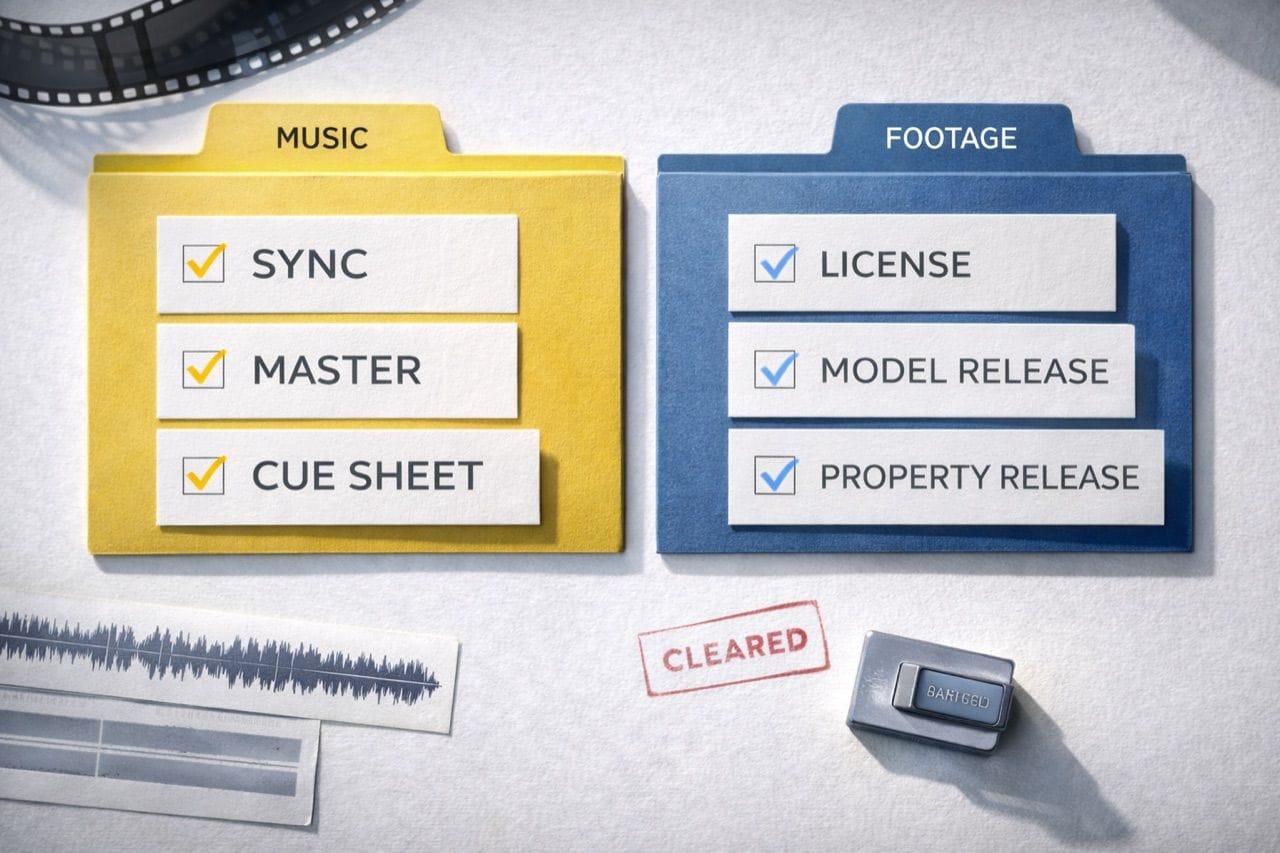What Are the Essential Legal Rights for Music and Stock Footage in Commercial Videos?