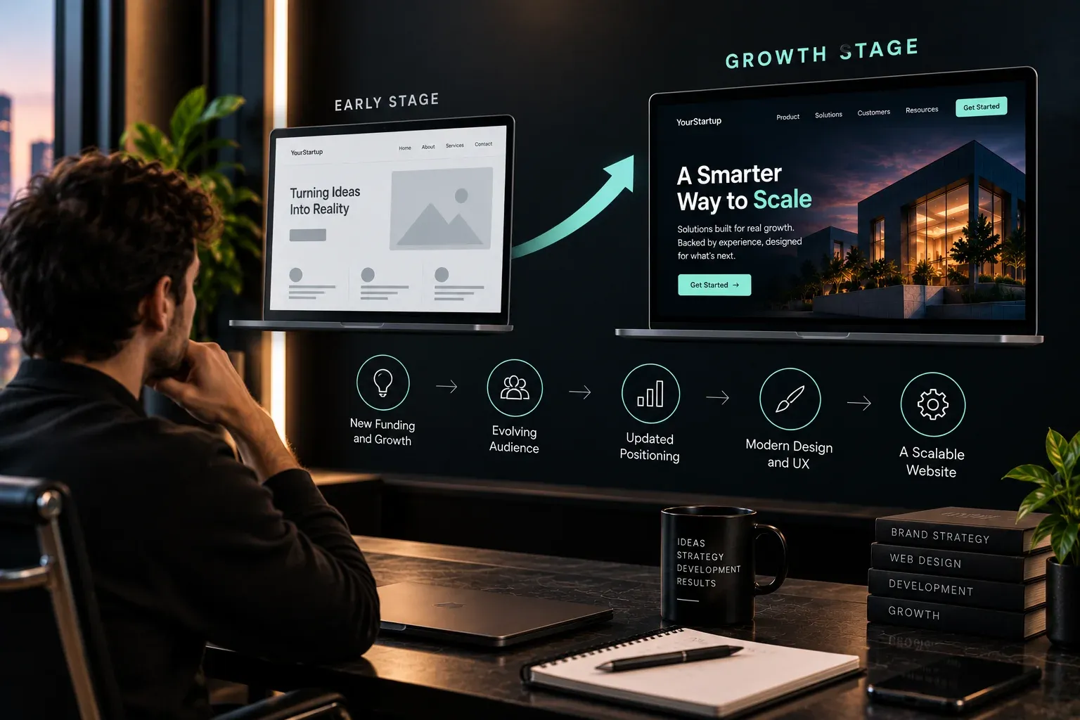 startup website redesign from early stage site to scalable growth focused website